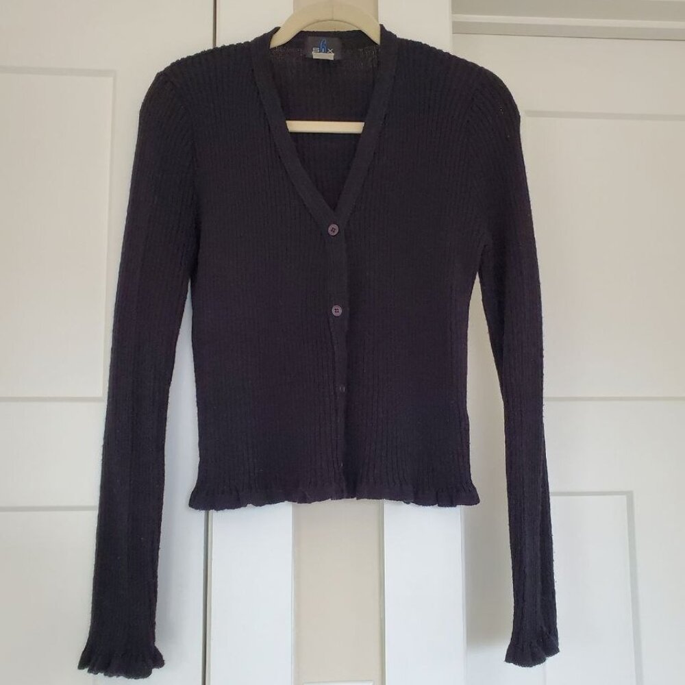 6 by SIX Women Knitted Black Cardigan. Size M - Picture 2 of 7